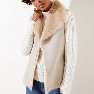 NWT Loft Faux Shearling Vest